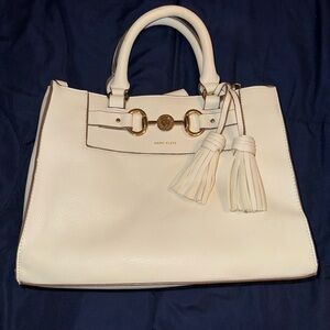 Anne Klein Cream Satchel with Gold Accents